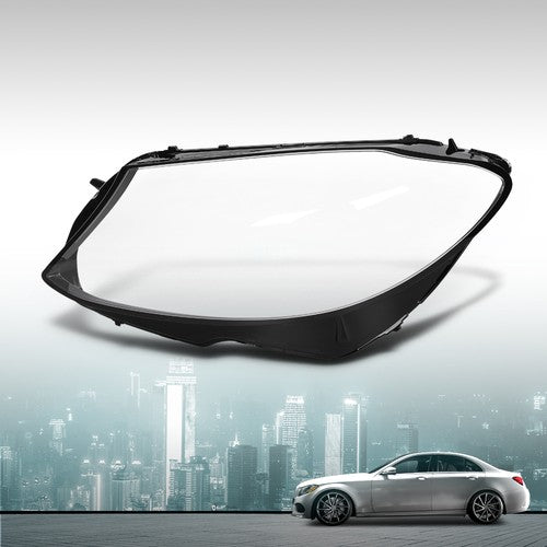Solid Spare Fit For 2015-2017 Mercedes-Benz W205 C Class Headlight Replacement Lens Left