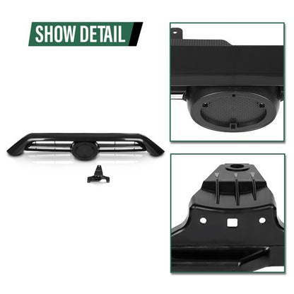 Solid Spare Front Bumper Upper Grille w/ Chrome Trim Fit For 2021-2024 Toyota 4Runner