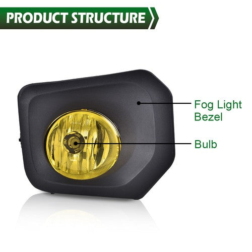 Solid Spare Fit For 2016-2021 Toyota Tacoma Yellow Lens Fog Lights Driving Bumper Lamps Kit