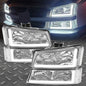 Solid Spare For 2003-2006 07 Chevy Silverado 1500 2500 3500 Headlights+Bumper Light LED DRL