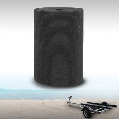 Solid Spare 12" x 25' Ribbed Bunk Carpet / Marine Boat Trailer Runners / Outdoor - Black