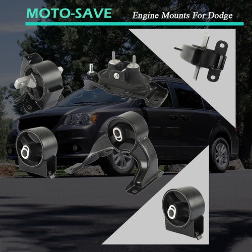 Solid Spare For Chrysler Town & Country Ram C/V 2011-2016 3.6L 4Pcs Engine Motor Trans Mount