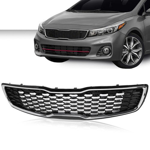 Solid Spare Fit For 2017-2018 Kia Forte5 Hatchback EX LX Front Bumper Upper Grille Grill