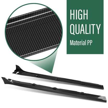 Solid Spare Fit For 2016-2021 Honda Civic Type-R Style Carbon Look Side Skirt Extension