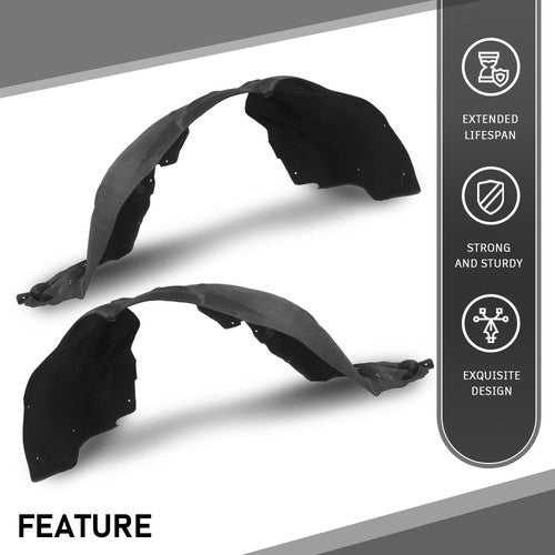Solid Spare Front Fender Liner Splash Shield Left+Right Side Fit For 2017-2025 Cadillac XT5
