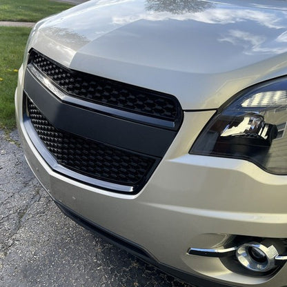 Solid Spare Black Front Upper & Lower Bumper Grille Honeycomb Style For 10-15 Chevy Equinox
