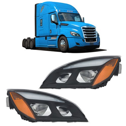 Solid Spare Left and Right Side LED Headlight Headlamp For Freightliner Cascadia 2018-2023