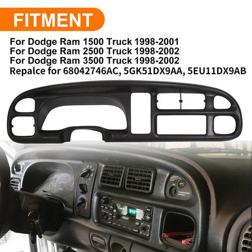 Solid Spare For Dodge Ram 1500 2500 3500 1998-2002 Instrument Panel Dash Gauge Bezel