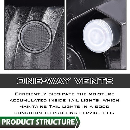 Solid Spare Fit For 16-2022 Toyota Tacoma Red/Black Rear Tail Lights Brake Lamps Left+Right