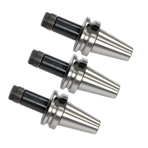 Solid Spare 3 Pcs BT40 ER16 Collet Chuck Set 100mm 4" M16 Thread CNC