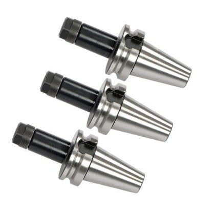 Solid Spare 3 Pcs BT40 ER16 Collet Chuck Set 100mm 4" M16 Thread CNC