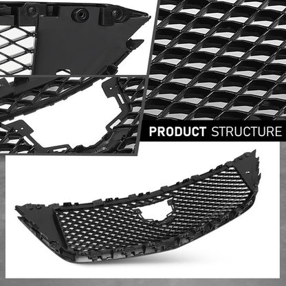 Solid Spare Front Bumper Hood Mesh Grille Grill Black Fit For 2020-2024 Cadillac CT5