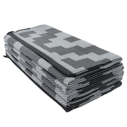 Solid Spare Waterproof Outdoor Rug Outdoor Plastic Straw Rug 9x12FT Black Gray Camping