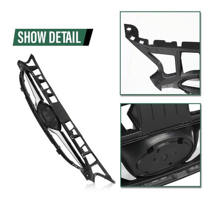 Solid Spare Fit For 2012-2014 Hyundai Accent Front Bumper Upper Grille Grill w/ Chrome Trim