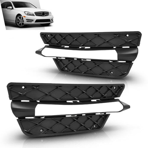 Solid Spare Fit For 2012-2014 Mercedes Benz C250 C300 C350 Fog Light Bezel Left+Right Side