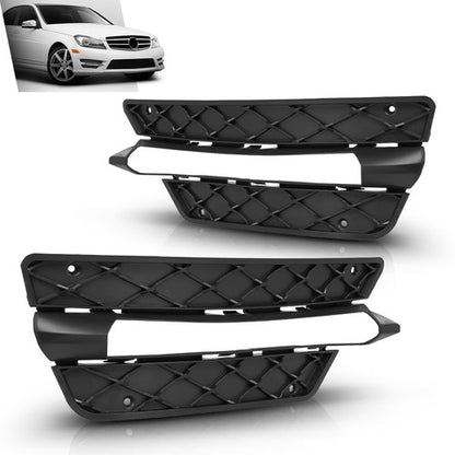 Solid Spare Fit For 2012-2014 Mercedes Benz C250 C300 C350 Fog Light Bezel Left+Right Side