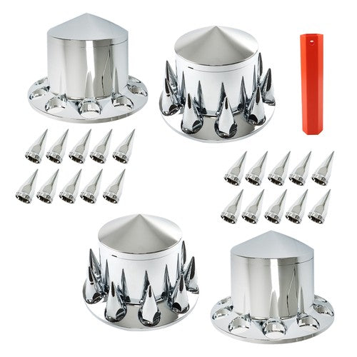 Solid Spare 33mm Spiked Axle Cover Set Rear Axle Complete Wheel Cover Fits For Semi Truck US
