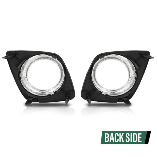 Solid Spare Fit For 2009-2012 Toyota RAV4 Front Bumper Fog Light Bezel Lamp Trim Left+Right