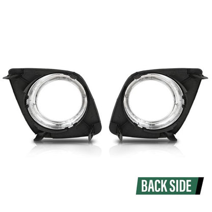 Solid Spare Fit For 2009-2012 Toyota RAV4 Front Bumper Fog Light Bezel Lamp Trim Left+Right