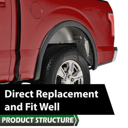 Solid Spare Fit For 2015-2017 Ford F-150 Textured Factory Style Wheel Fender Flares 4pcs