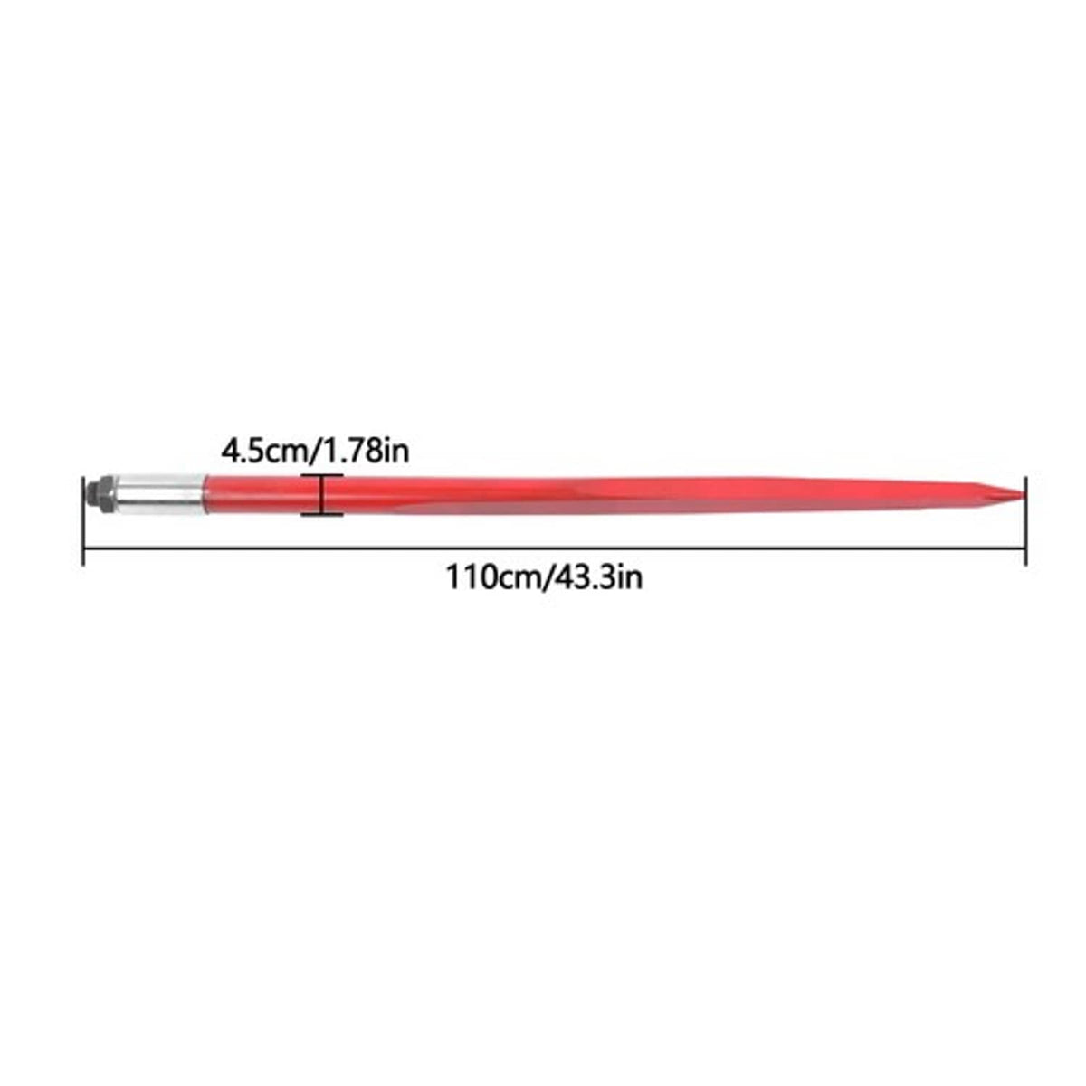 Solid Spare Hay Bale Spear 43" 3000 lbs Capacity Spike Fork for Tractors Loaders 2pcs