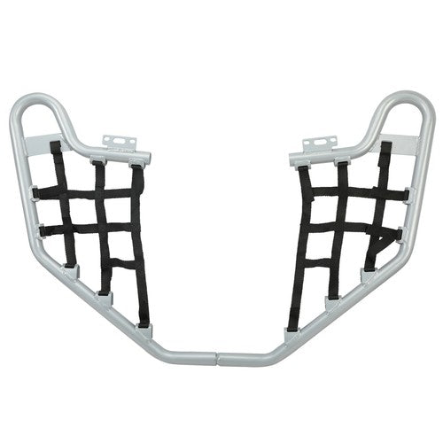 Solid Spare Silver Pair Of Nerf Bars W/ Black Nets Set For Honda TRX 700XX 2008-2009