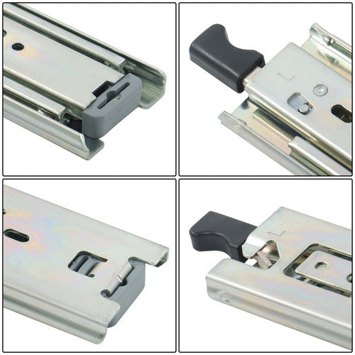 Solid Spare 1 Pair Locking Drawer Slides 16" Full Extension & Lock 150lbs Capacity