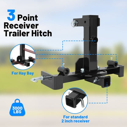 Solid Spare For Category 1 Tractor 3 Point Hitch Attachment Trailer Hitch Drawbar Adapter