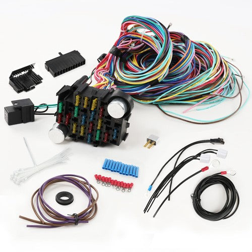 Solid Spare Fit For Chevy Mopar Ford Hotrod Universal Long Wires 21 Circuit Wiring Harness