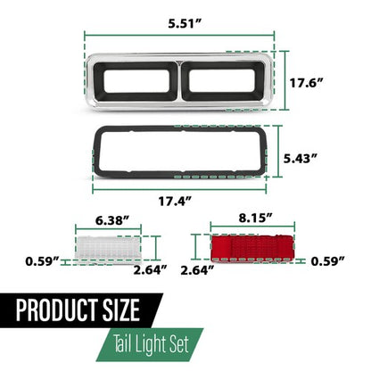 Solid Spare For 1968 Camaro Tail Lamp Kit Chrome Housings Bezel Lens Gaskets Standard NON-RS