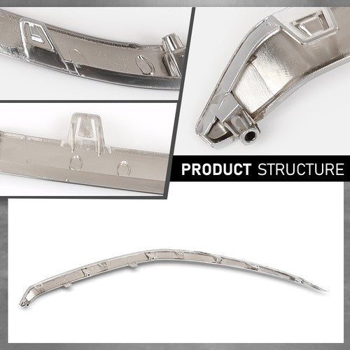 Solid Spare Fit For 2022-2024 Kia Forte Front Bumper Upper Grille Molding Trim Left+Right
