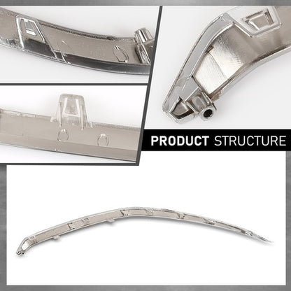 Solid Spare Fit For 2022-2024 Kia Forte Front Bumper Upper Grille Molding Trim Left+Right