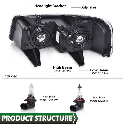 Solid Spare Fit For 2003-2023 Chevy Express GMC Savana Van Right Passenger Side Headlight