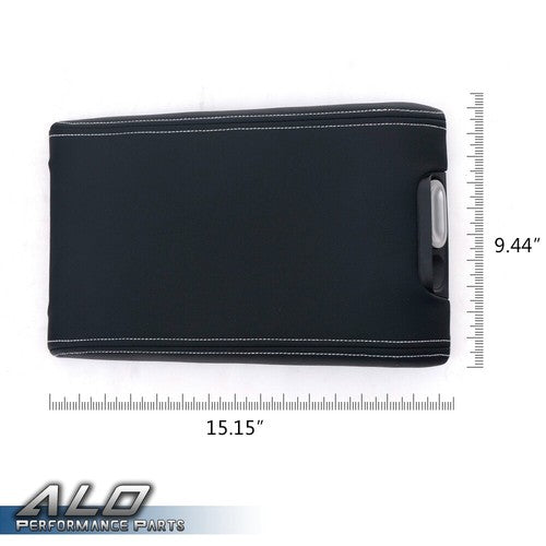 Solid Spare Leather Center Console Arm Rest Lid Cover Black Fit For 09-14 Ford F-150 Pickup