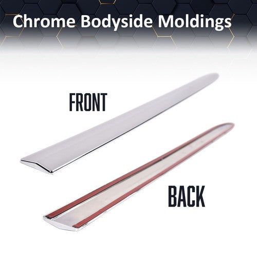 Solid Spare Fit For 19-22 Chevy Silverado 1500 Crew Cab 4Pcs Body Side Molding Trim Chrome