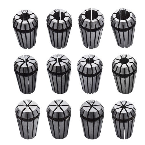 Solid Spare 12Pcs ER16 1/32"-3/8" Spring Collet Set For CNC Milling Lathe Tool
