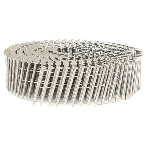 Solid Spare 15 Degree Wire Coil 1-1/2” ×.09” Ring Shank Stainless Steel Siding Nails 1200Pcs