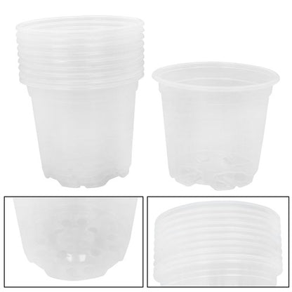 Solid Spare 30 Pcs Clear Nursery Pots 6/5/4 Inch Plastic Orchid Pots with Drainage Holes