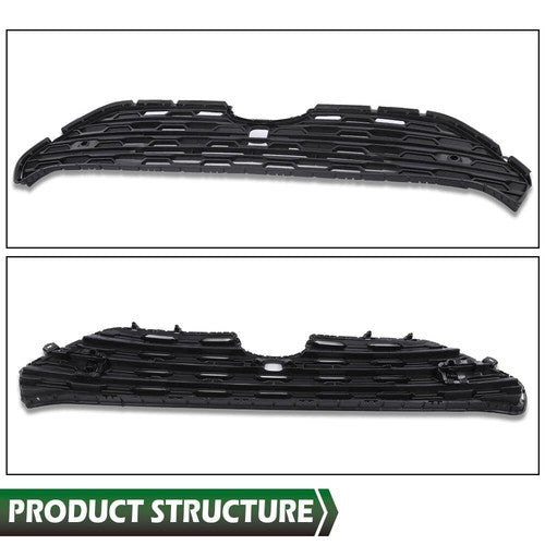 Solid Spare Fit For 2019-2022 Toyota RAV4 Front Center Bumper Grille Grill w/ Radar Holes