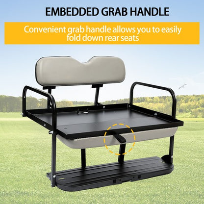 Solid Spare Folding Steel Frame Flip Rear Back Seat For EZGO Marathon Pre-1994 Golf Cart