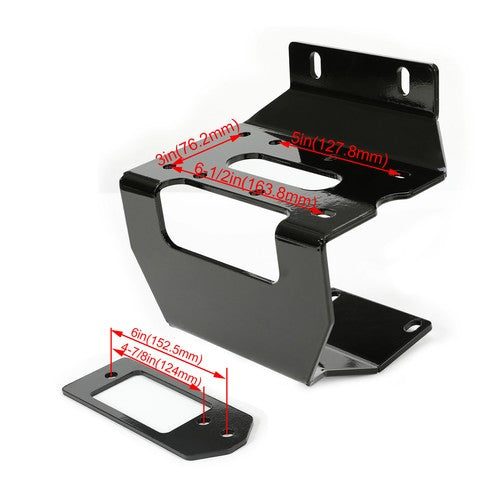 Solid Spare For 2016-2024 Honda Pioneer 1000 1000-5 Steel Winch Mount Mounting Plate Black
