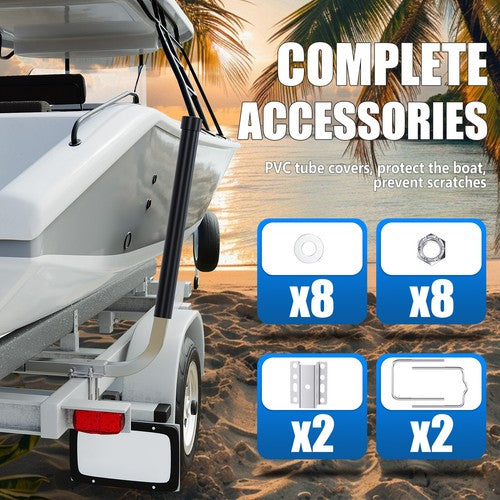Solid Spare Pair Boat Trailer 40" Guide On Post W/ PVC Poles For Sailboat Trailer
