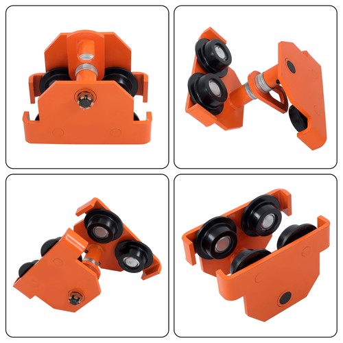 Solid Spare 11000 lbs/5T Alloy Steel Push Beam Trolley with Dual Wheels 120-195mm Adjustable