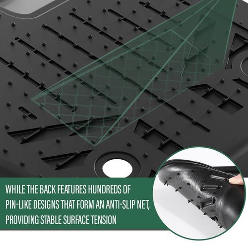 Solid Spare Fit For 2014-2021 Ford Transit Connect All Weather TPE Floor Mats 1st Row Liner