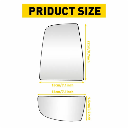 Upper+Lower Mirror Glass Left Driver Side For 2015-21 Ford Transit 150 250 350