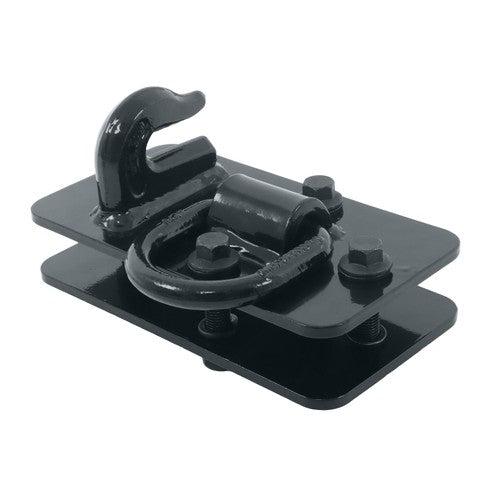 Solid Spare 2 Pack Tractor Bucket Hooks with Tie down Ring, Grade 70 Forged Steel Black