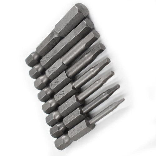 Solid Spare Quick Change Connect Impact Driver Drill Metric 8pcs Hex Head Allen Bit Set