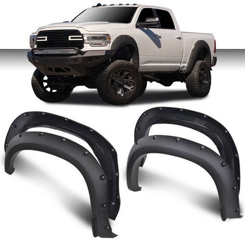 Solid Spare Pocket Rivet Style Bolt on Fender Flares Fit For 2019-2023 Chevy Silverado 1500