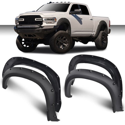 Solid Spare Pocket Rivet Style Bolt on Fender Flares Fit For 2019-2023 Chevy Silverado 1500
