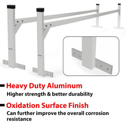 Solid Spare For Enclosed/Opened Trailer Cargo Adjustable Roof Mount Ladder Rack 4'-8.5'